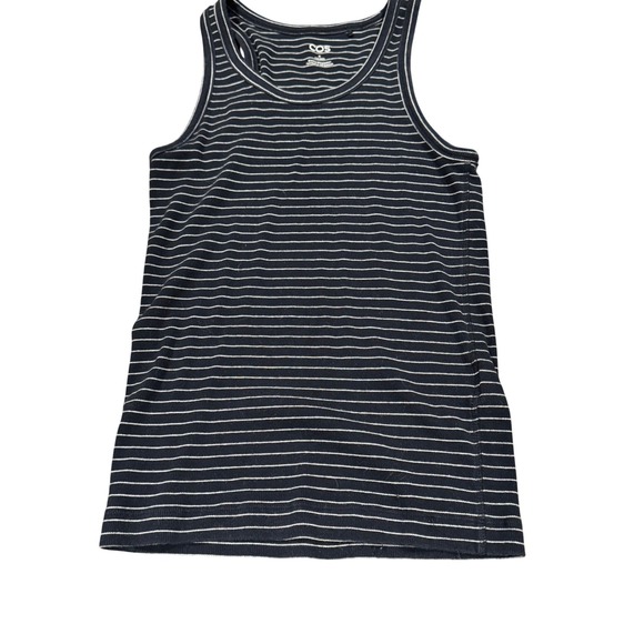 COS Tops - COS Women Navy White Stripe Ribbed Tank Top Sleeveless Casual Size Medium
